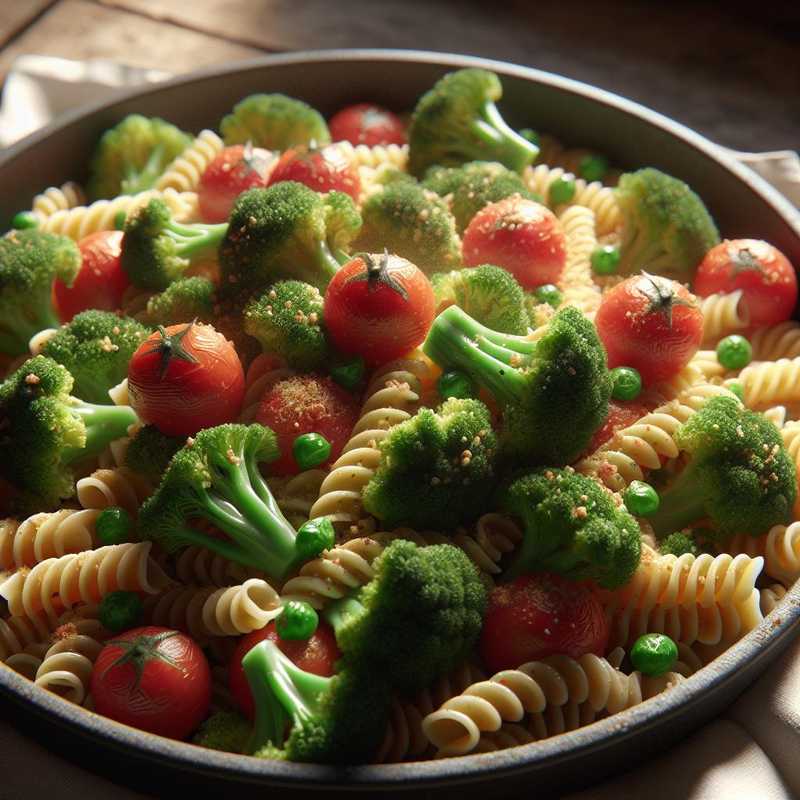 Pasta with Broccoli, Cherry Tomatoes, and Breadcrumbs