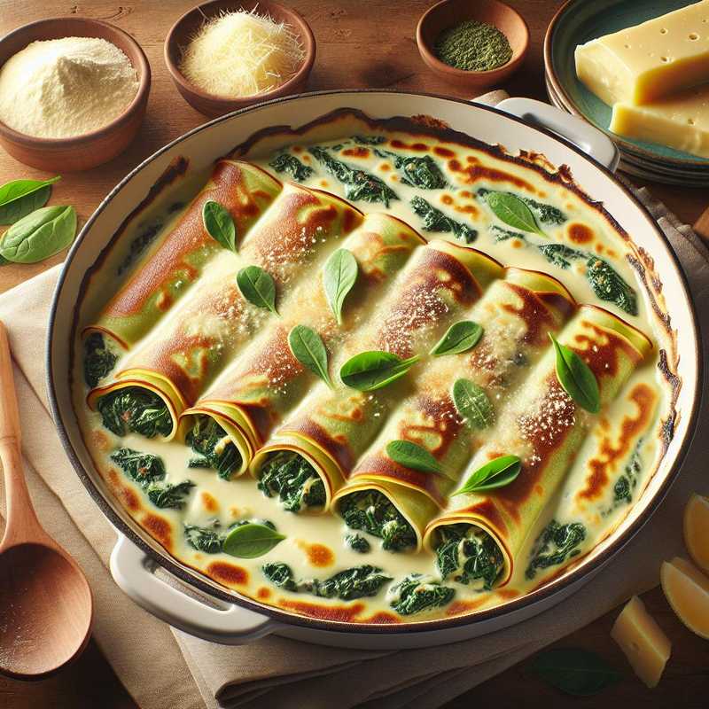 Baked Spinach Crêpes