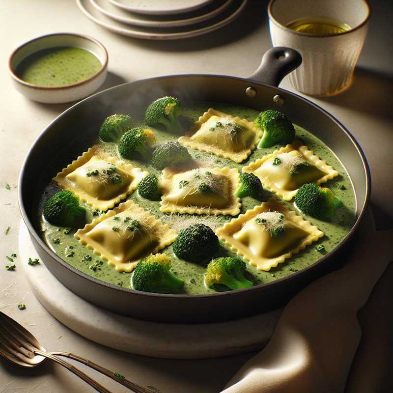 Ravioli di magro in salsa di broccoli