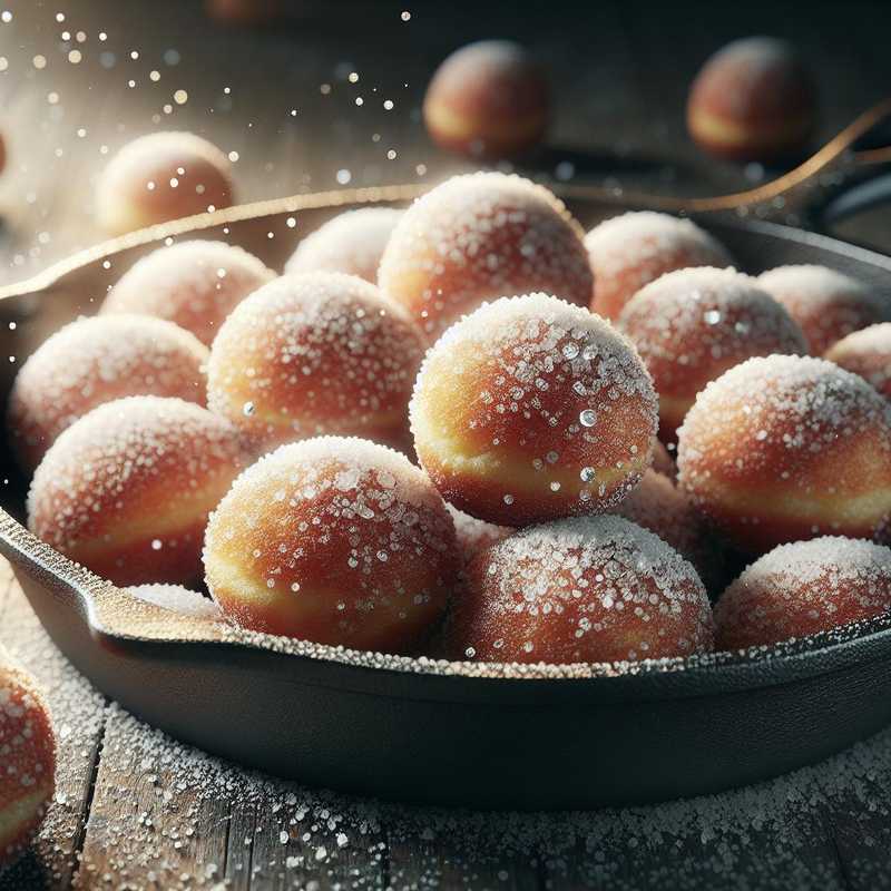 Mini bomboloni fritti con lo zucchero