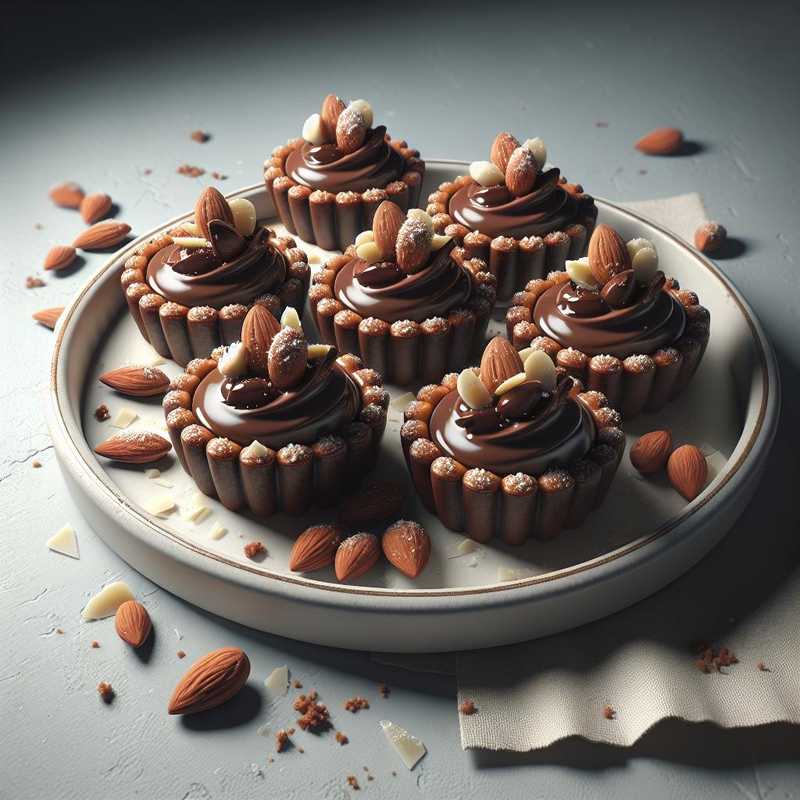 Cocoa Tartlets with Almonds and Chocolate Cream