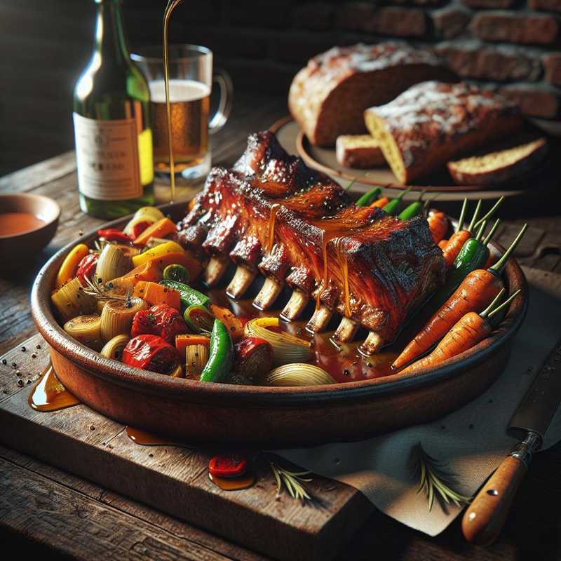 Pork Ribs with Beer and Vegetables