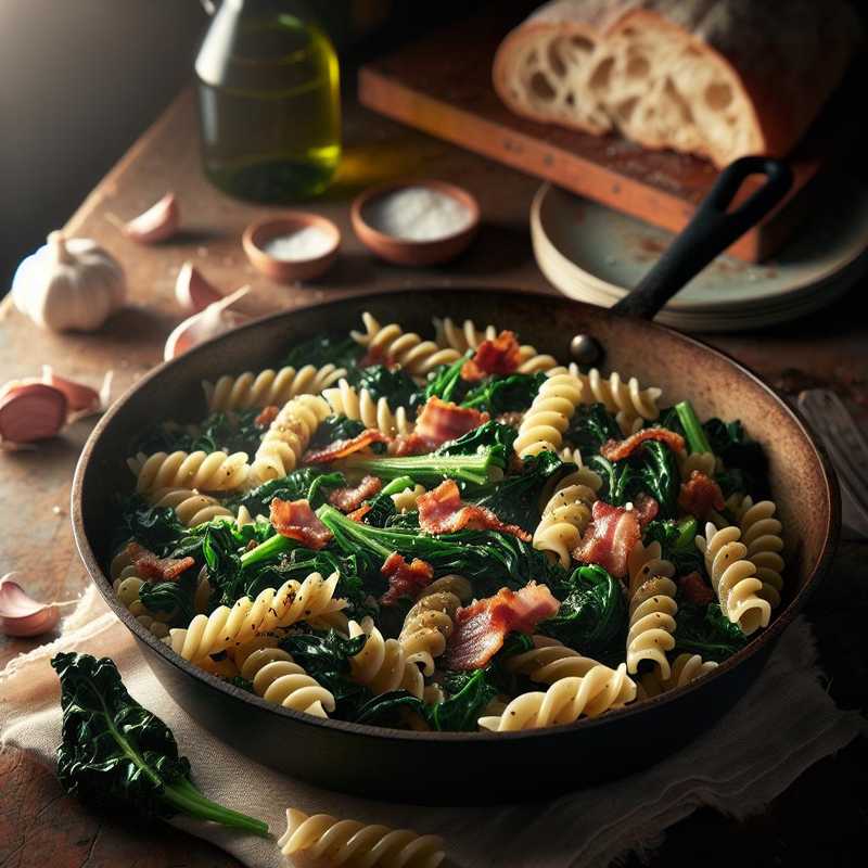 Fusilli con cavolo nero e pancetta