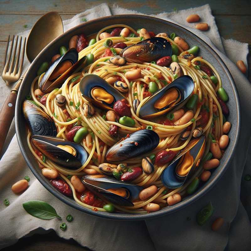 Spaghetti Beans and Mussels