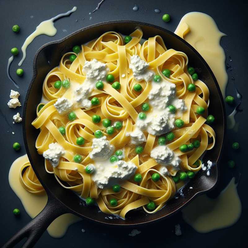 Tagliatelle piselli e ricotta