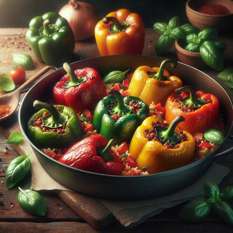 Oven-baked peppers