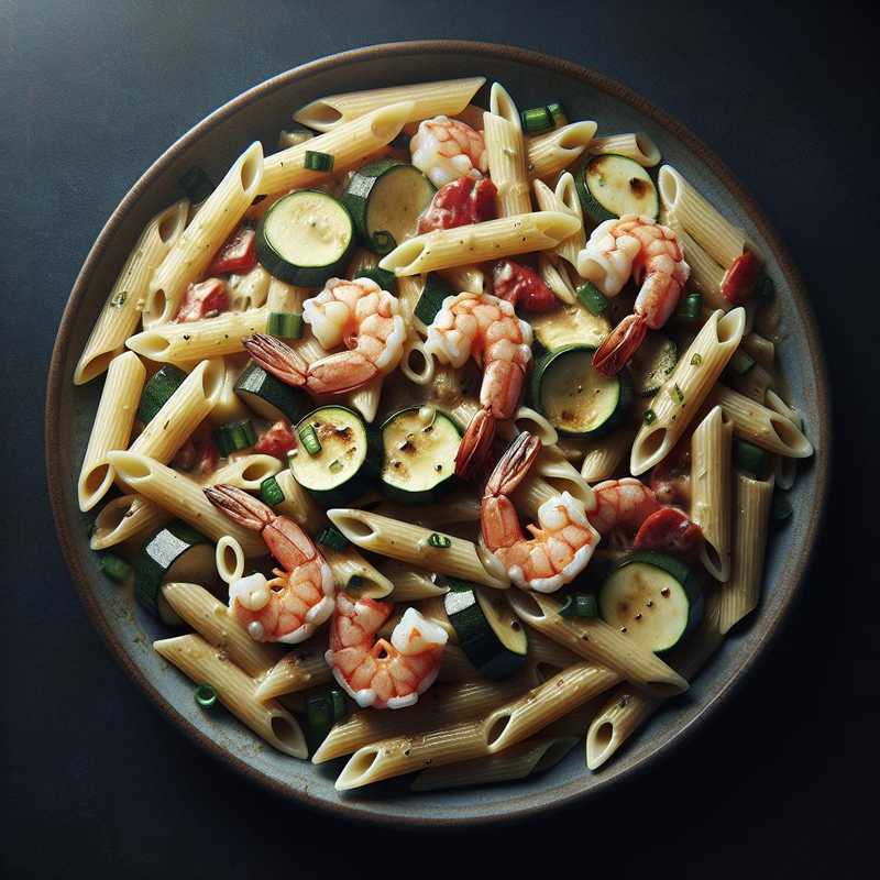 Penne gamberetti e zucchine