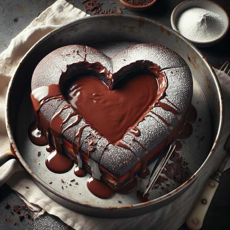 Romantic Chocolate Heart Cake