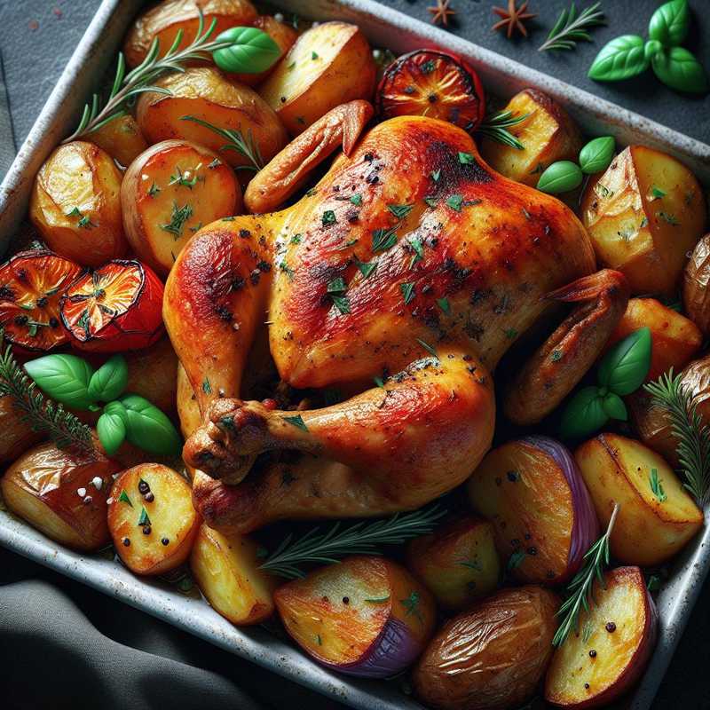 Pollo al forno con patate