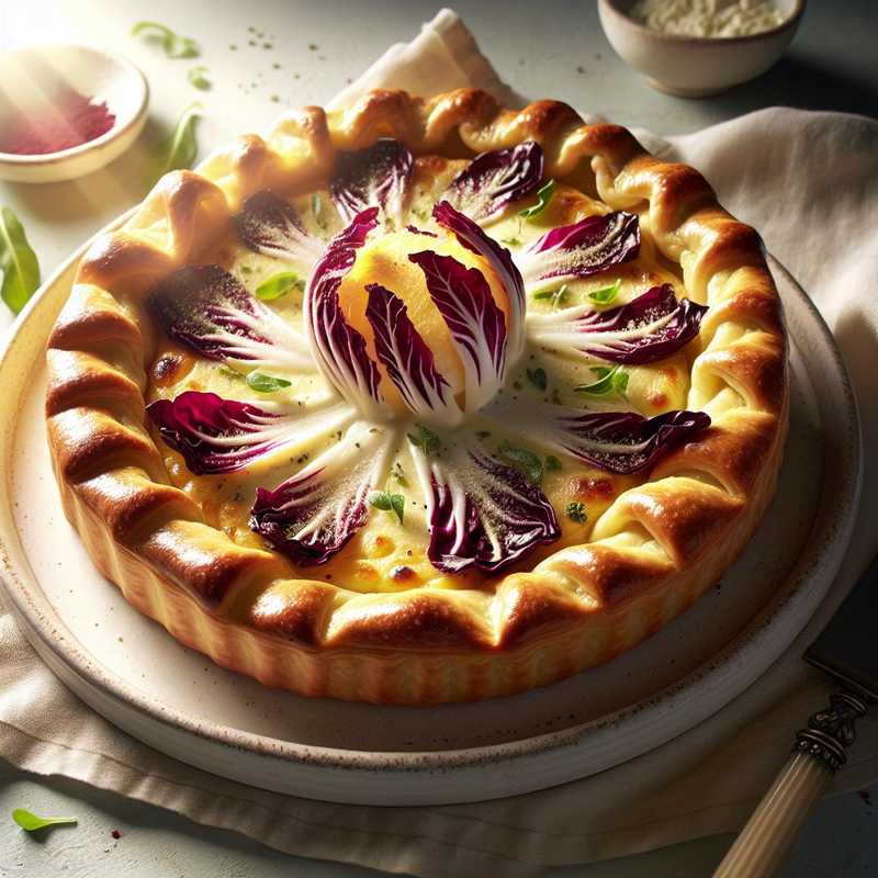 Crostata salata con crema di Gruyère e radicchio