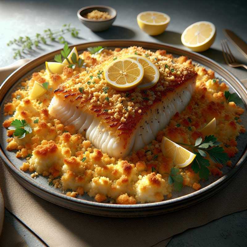 Baked gratin cod