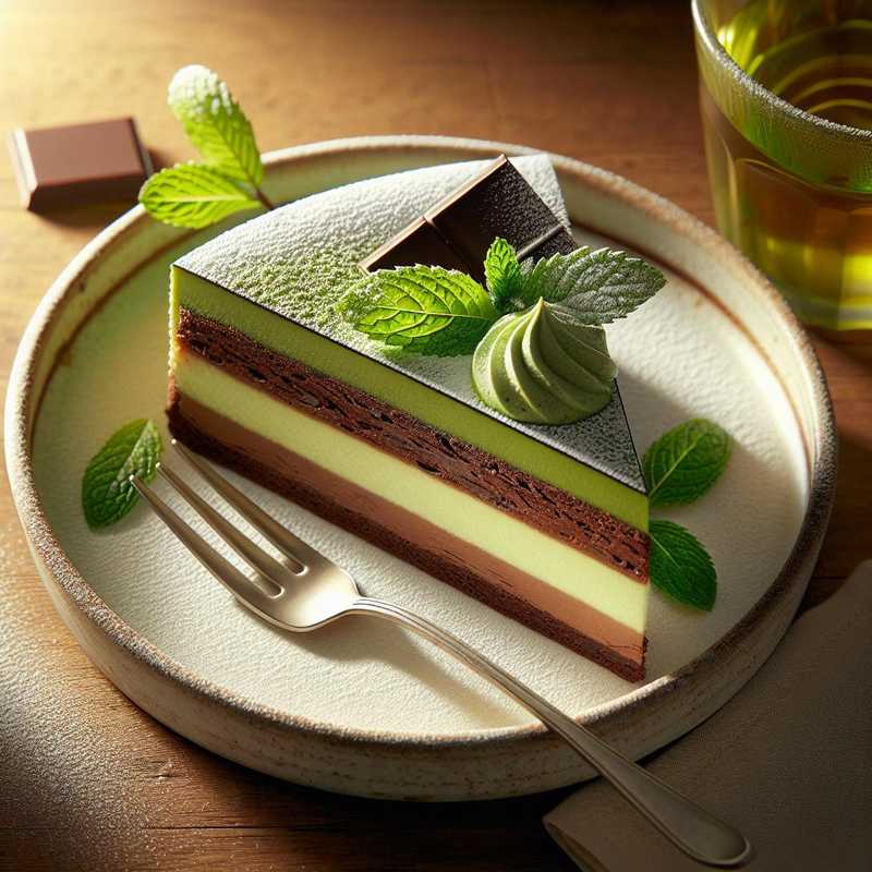 Torta al tè verde e cioccolato