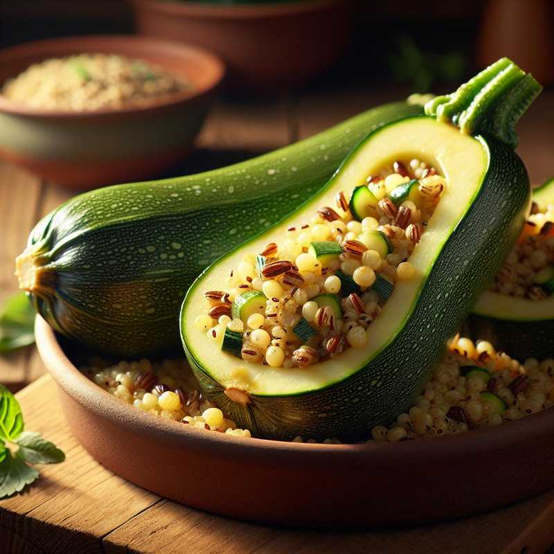 Zucchine ripiene con cereali e quinoa