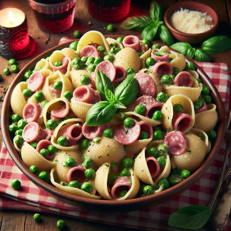 Conchiglioni mortadella e piselli