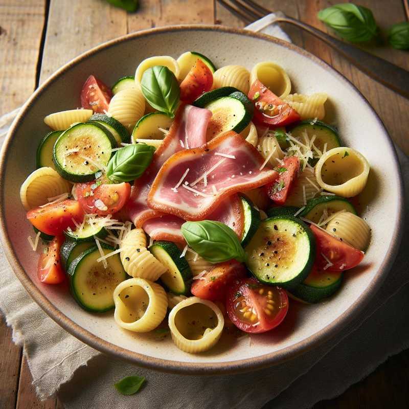 Whole Wheat Orecchiette with Zucchini, Tomato, and Speck