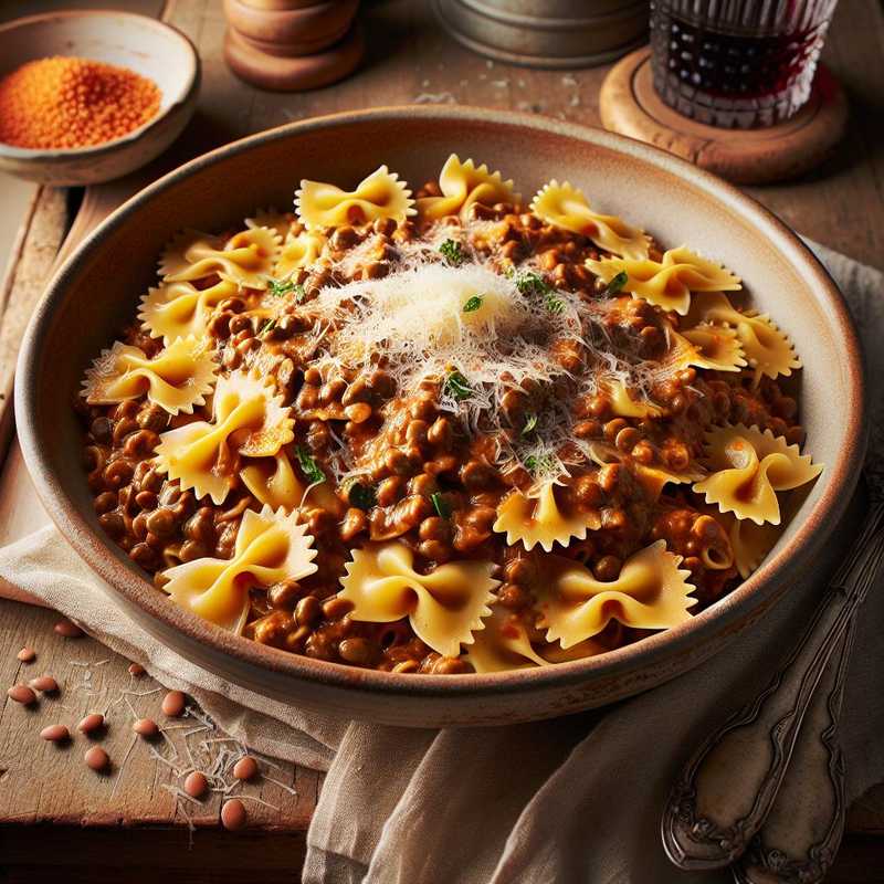 Farfalle al ragù di lenticchie