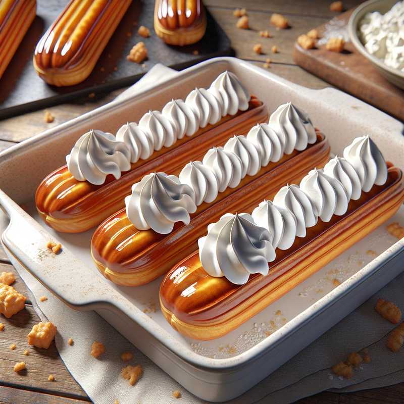 Éclair alla crema con panna