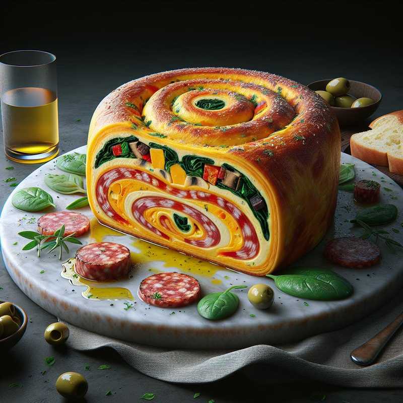 Rotolo di frittata farcito