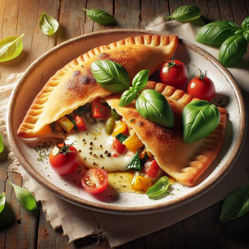 Panzerotti stuffed with vegetables and scamorza