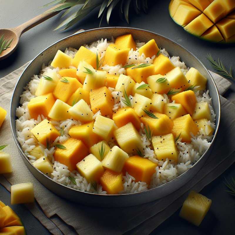 Insalata di riso mango e ananas