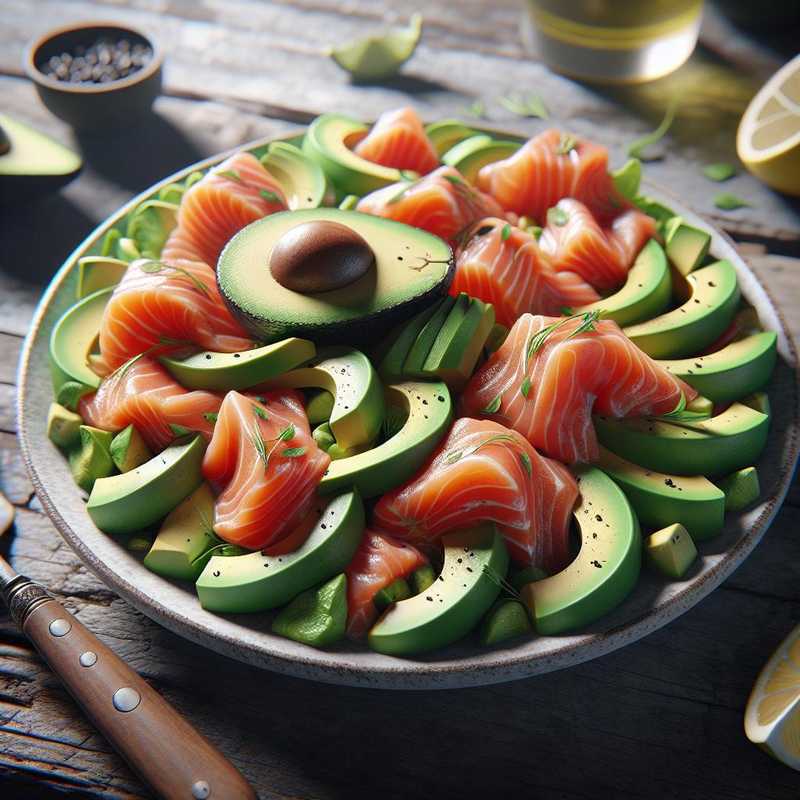 Antipasto di avocado e salmone