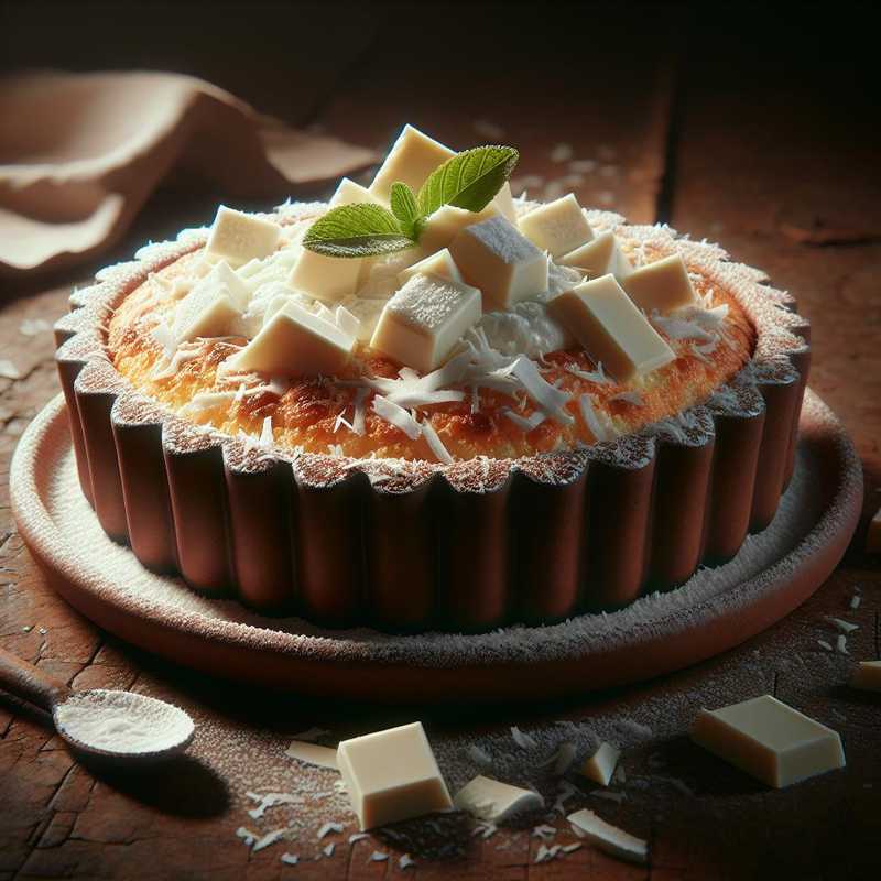 Torta al cocco, ricotta e cioccolato bianco