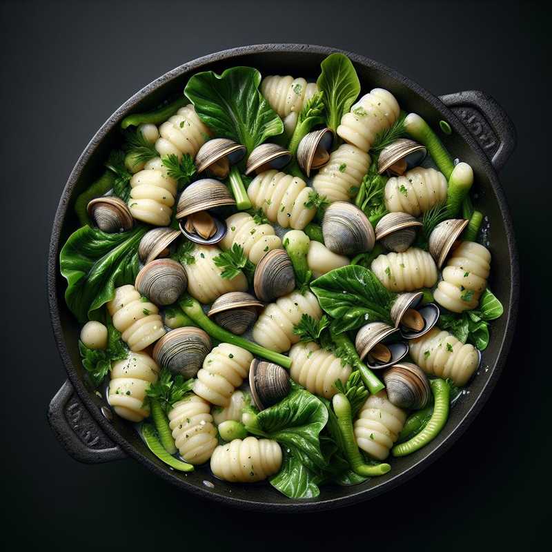 Gnocchi alle vongole e cime di rapa