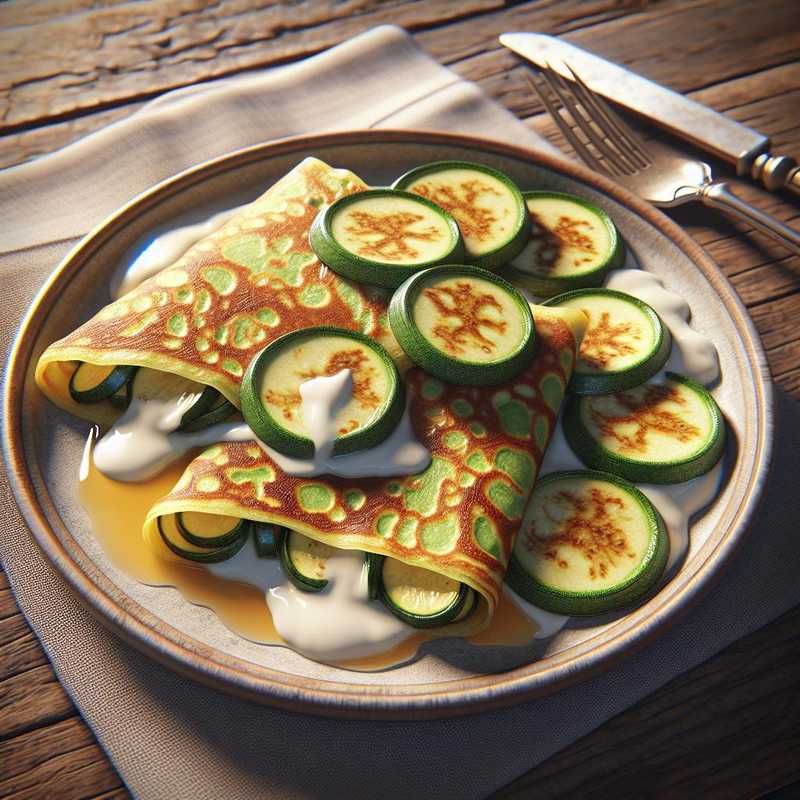 Crepe alle zucchine cotto e stracchino