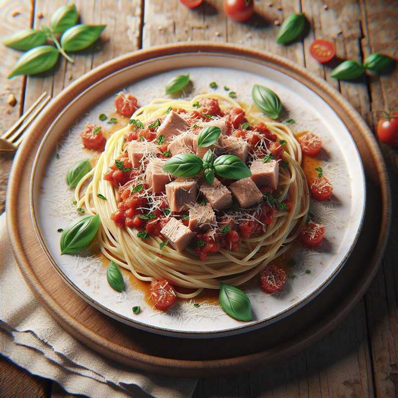 Pasta con tonno fresco