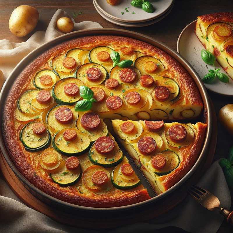 Potato, Zucchini and Sausage Flan