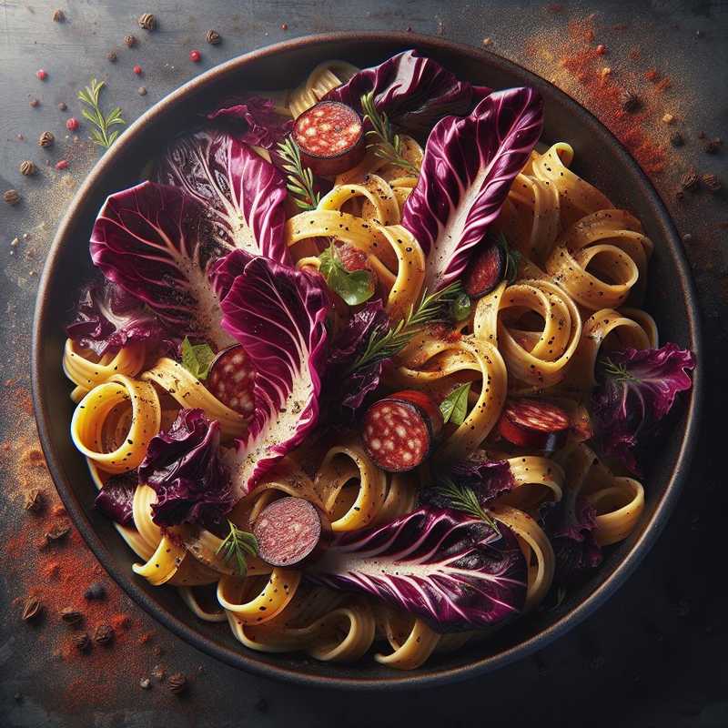 Pasta with Treviso radicchio and sausage