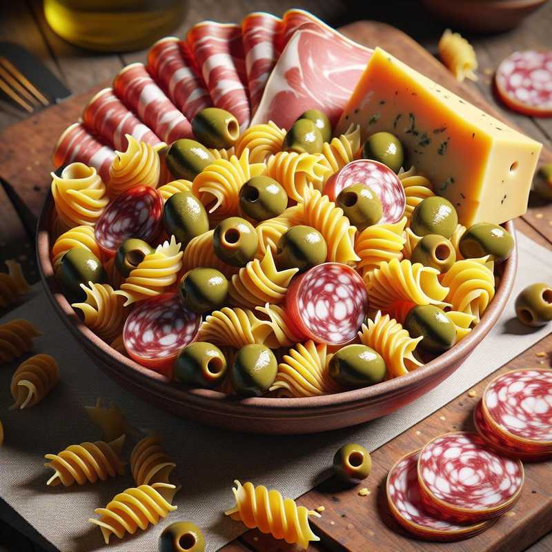 Scatola di sfilati alle olive con salumi e formaggi