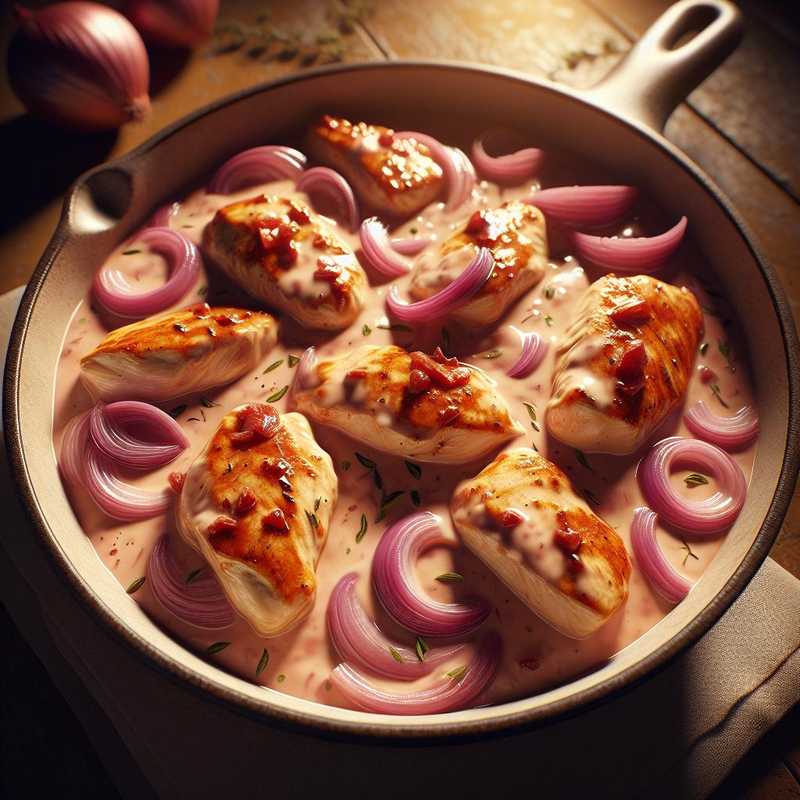 Creamy Chicken Breast with Red Onions