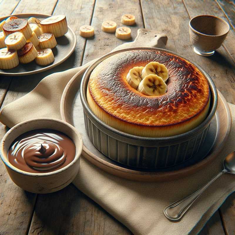 Banana Soufflé with Chocolate Sauce