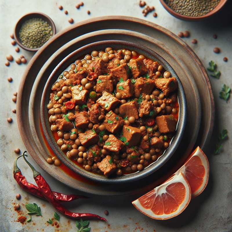 Spicy Pork Stew with Lentils