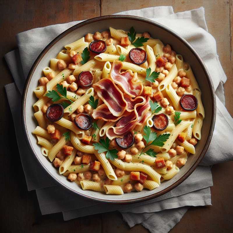 Pasta with Chickpea Cream and Guanciale