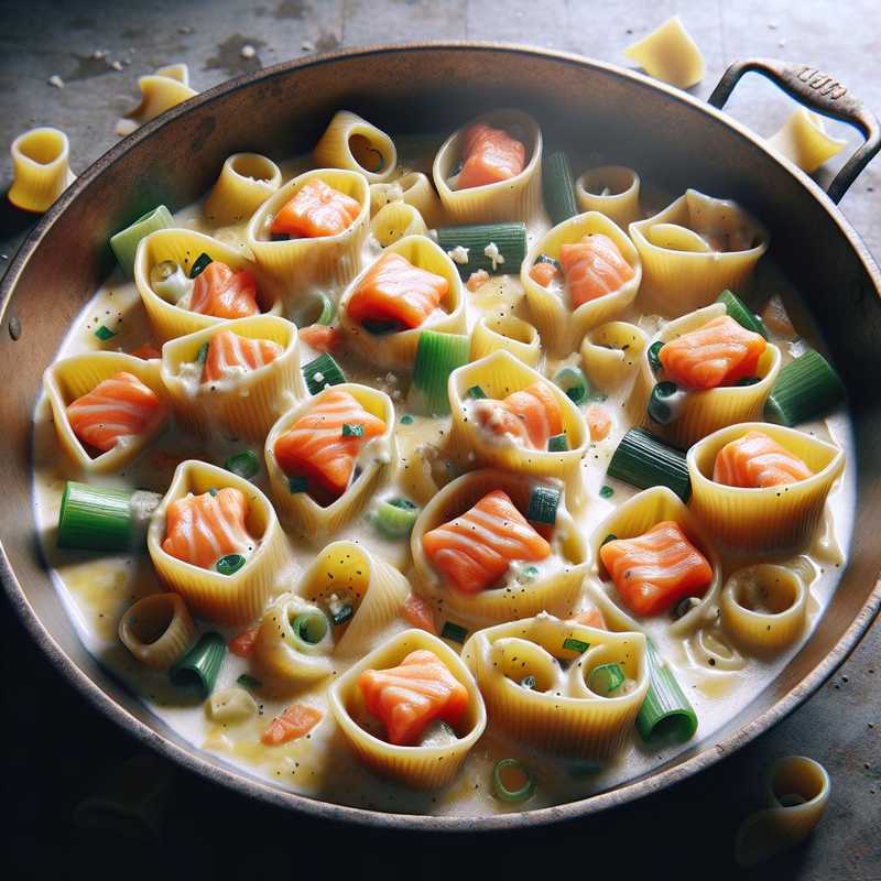 Fagottini di porri, salmone e robiola