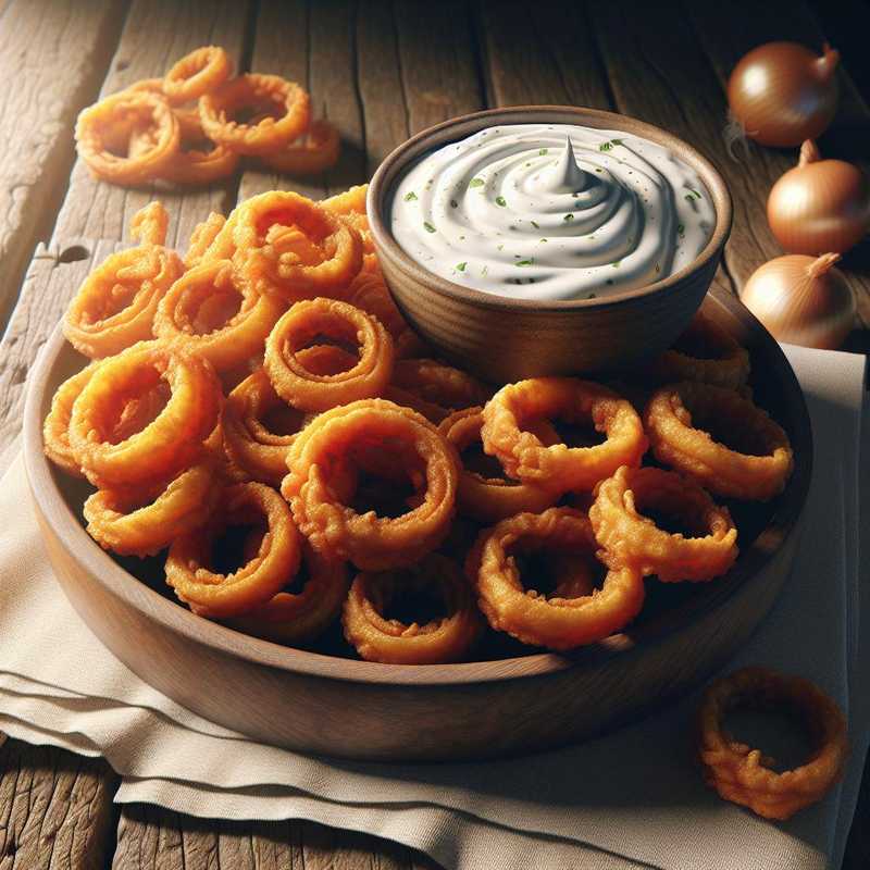 Onion rings con salsa allo yogurt