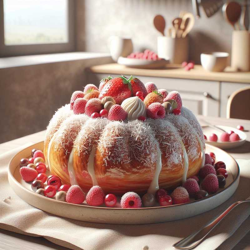 Coconut and red fruit doughnuts