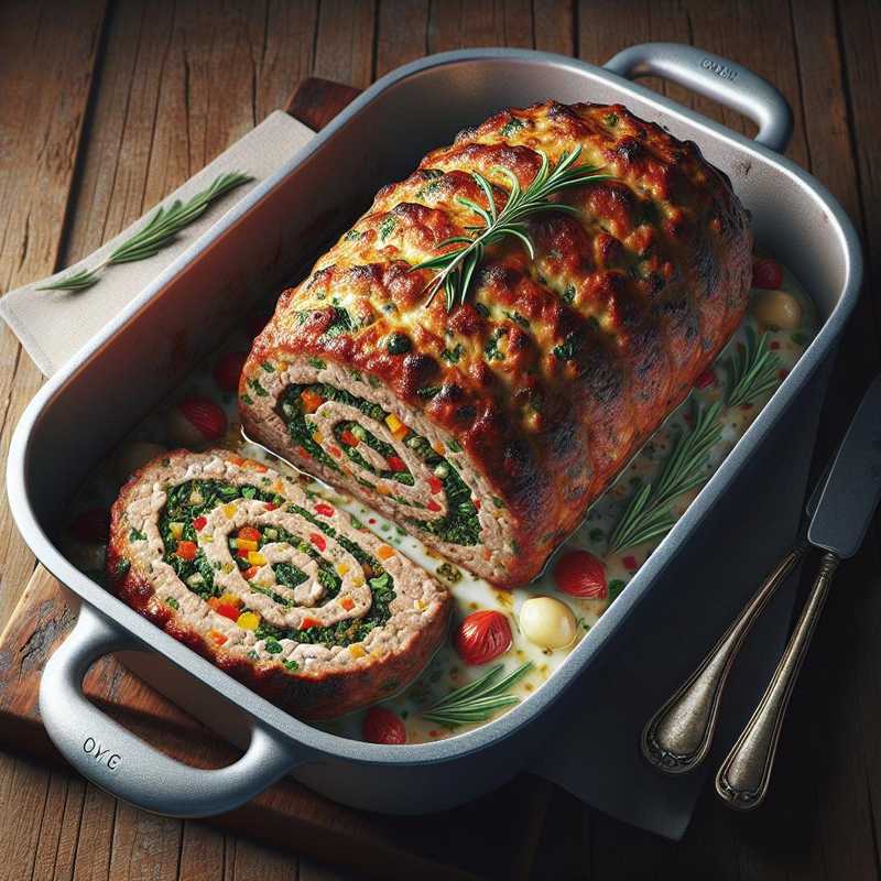 Oven-baked Stuffed Meatloaf