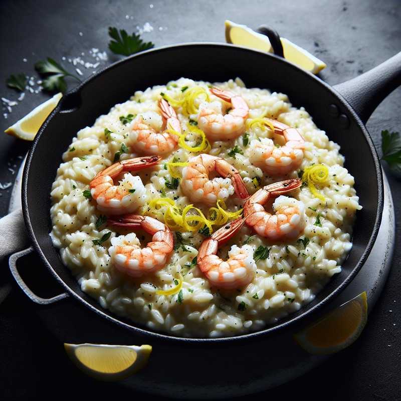 Risotto al limone e gamberetti