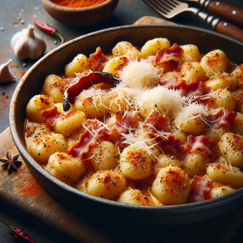 Gnocchi alla paprika con speck e parmigiano