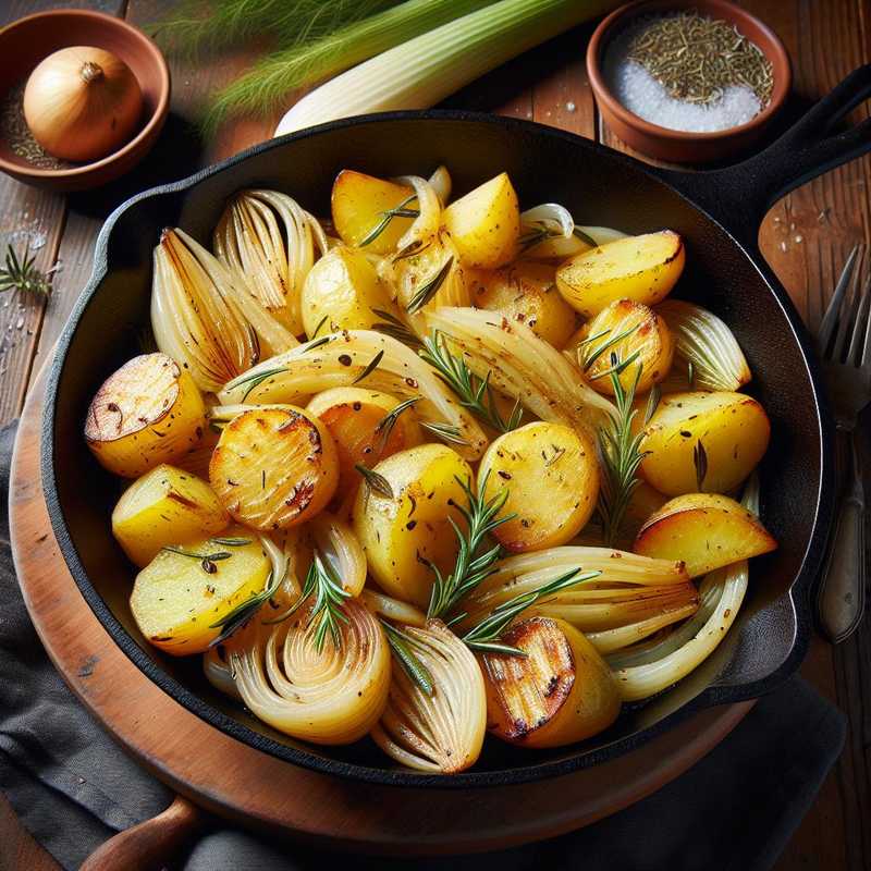 Finocchi e patate in padella