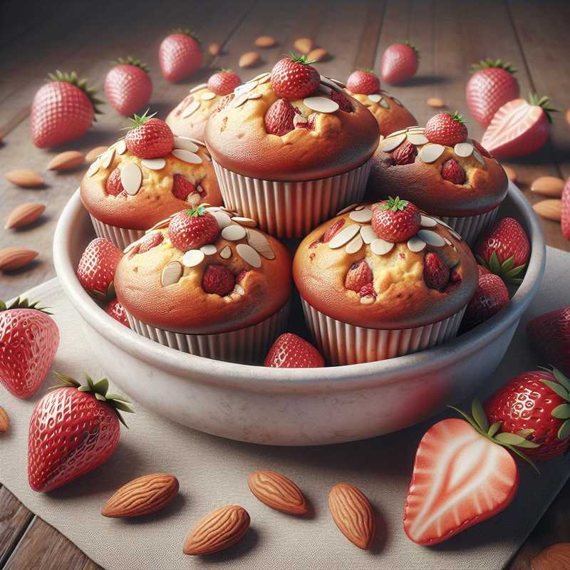 Muffin alle fragole e mandorle