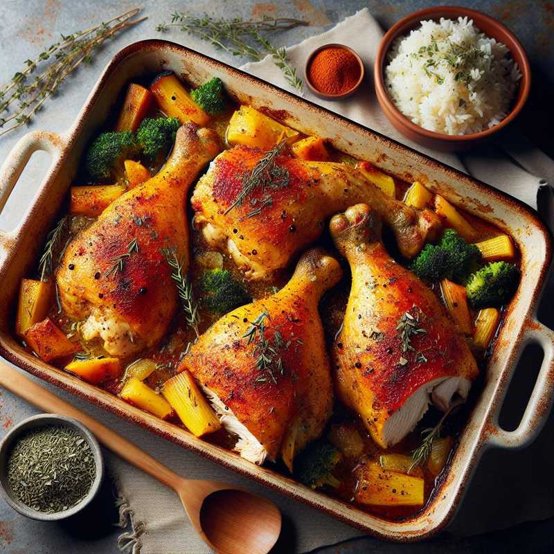 Cosce di pollo alla paprika al forno