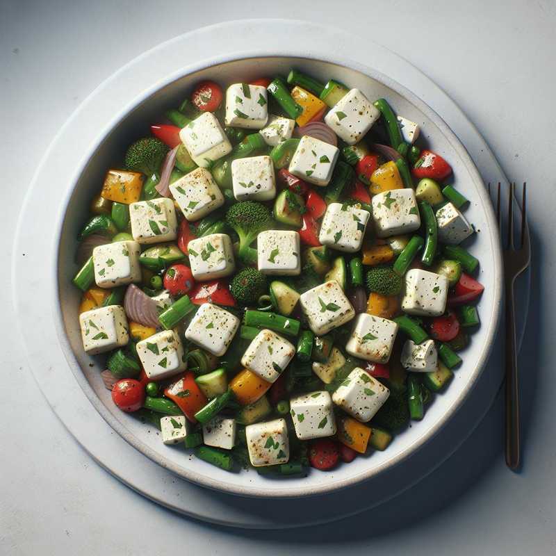 Quadrotti di ricotta con verdure