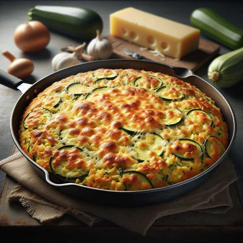 Torta di riso in padella con zucchine e formaggio