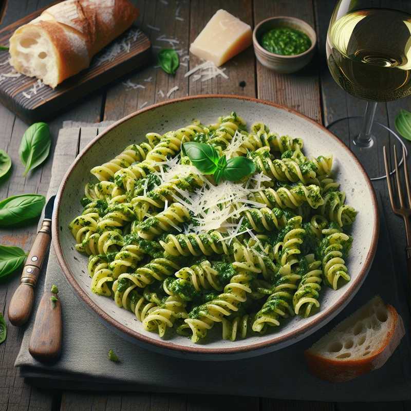 Fusilli al pesto in riviera