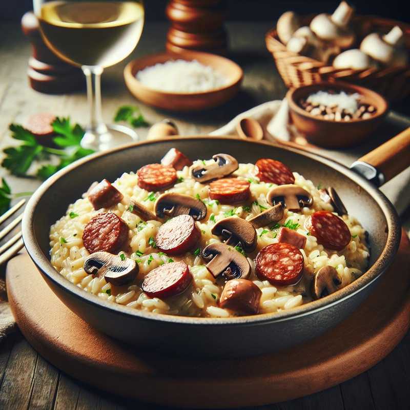 Risotto funghi e salsiccia