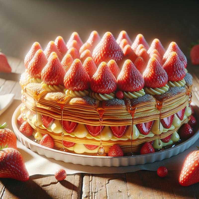 Strawberry box millefoglie cake